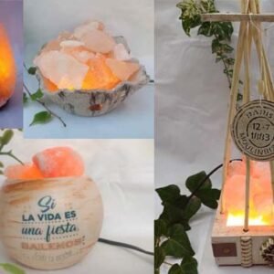 lamparas de sal completas con sal cable y lamparita