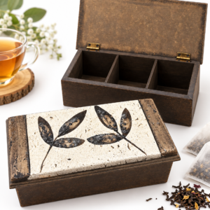 03-Caja de te x 3 de madera y pasta piedra