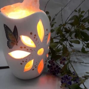 33-Jarron japones con decoupage con sal y kit elec.