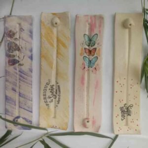 034 Porta sahumerio ceramica largo decoupage 20x4