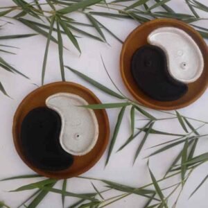 042 Porta sahumerio arena yin yang 13cm