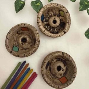 048 Porta sahumerio pasta piedra cuenco 8 cm