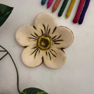 125 Porta sahumerio flor ceramica