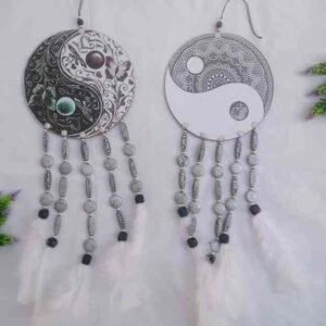 127-Mandala yin yang madera