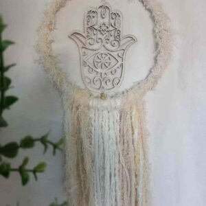 153-Mandala con centro mano madera