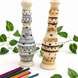 76-Porta sahumerio chimenea ceramica rayada